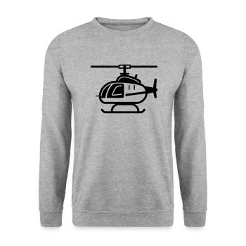 Hubschrauber - Unisex Pullover - Weißgrau meliert - Vorne - Alina (178cm) & Michal (187cm)