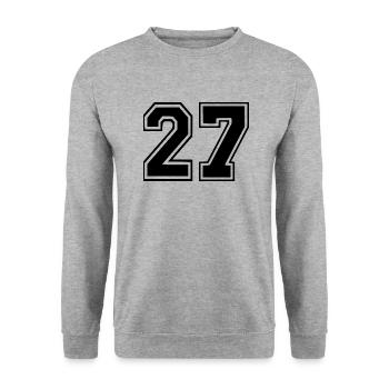 27 - Unisex Sweatshirt - salt & pepper - Front - Alina (178cm) & Michal (187cm)
