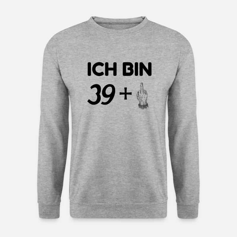 40th Birthday, ice bin 39+ - Unisex Pullover - Weißgrau meliert