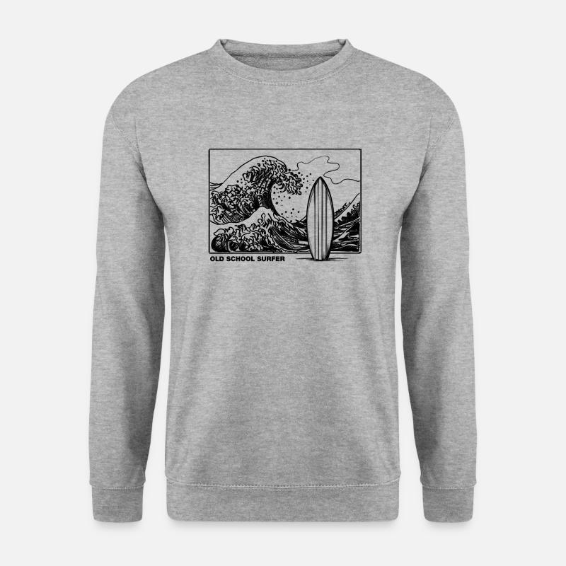 Old School Surfer - Unisex Pullover - Weißgrau meliert