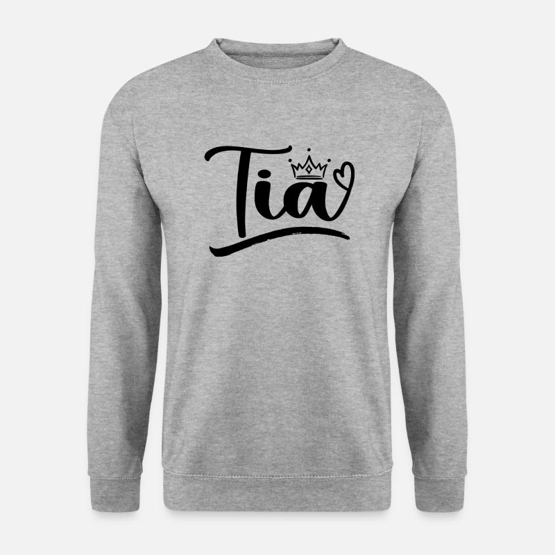 Beste Tia Ever Tante Leopardenmuster Muttertag Tia - Unisex Pullover - Weißgrau meliert