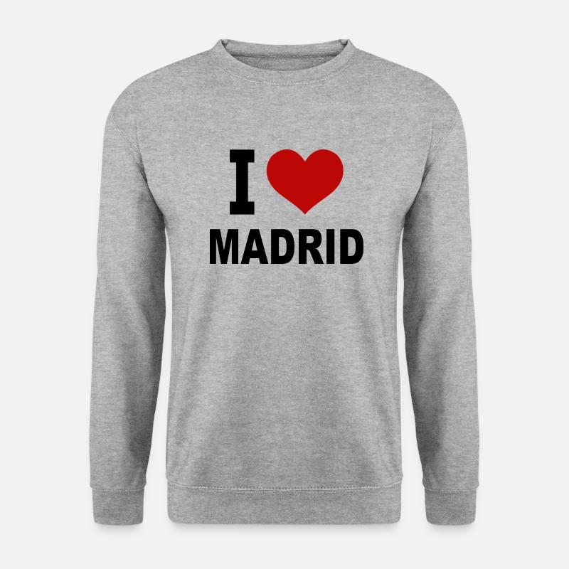 I love Madrid - Unisex Pullover - Weißgrau meliert