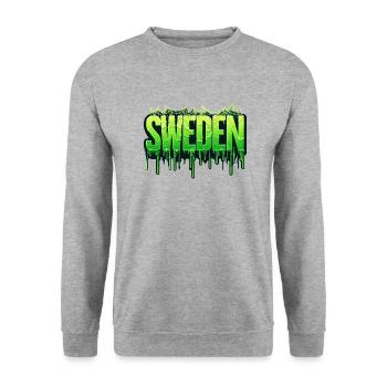 Halloween Happy Horror Monster Blood Spooky Effrayant - Sweat-shirt Unisexe - gris chiné - Devant - Alina (178cm) & Michal (187cm)