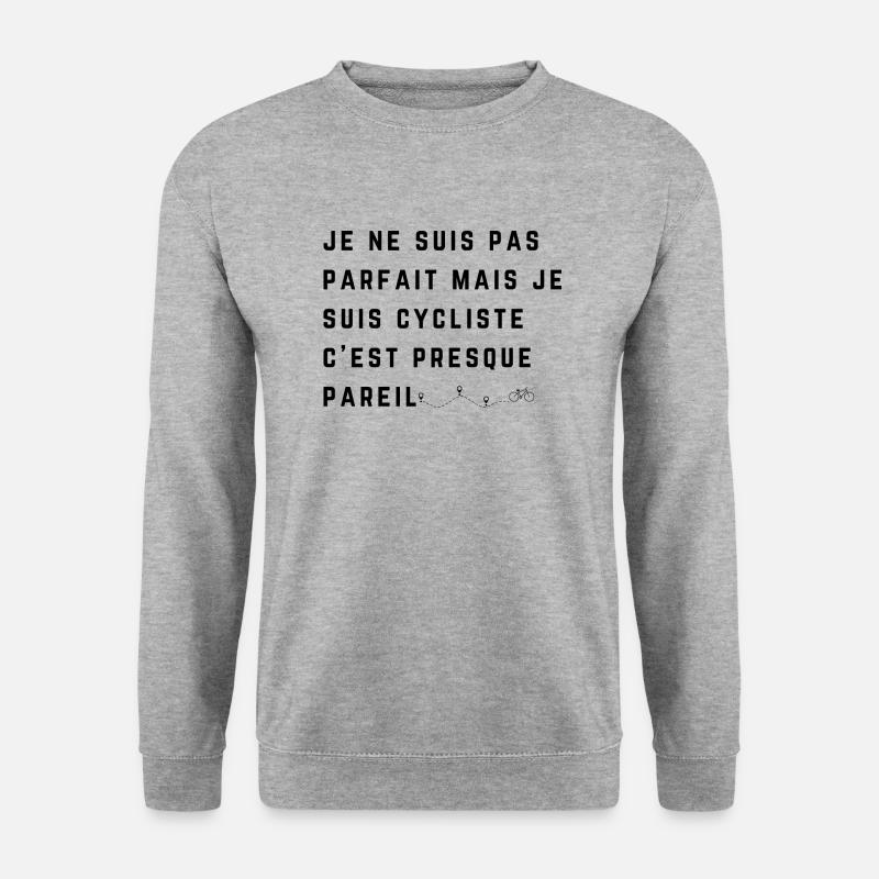 nicht perfekt, aber Radfahrer, Radfahren, Radfahren - Unisex Pullover - Weißgrau meliert
