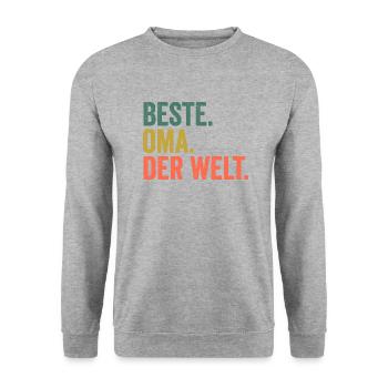 Großmutter Oma - Unisex Pullover - Weißgrau meliert - Vorne - Alina (178cm) & Michal (187cm)