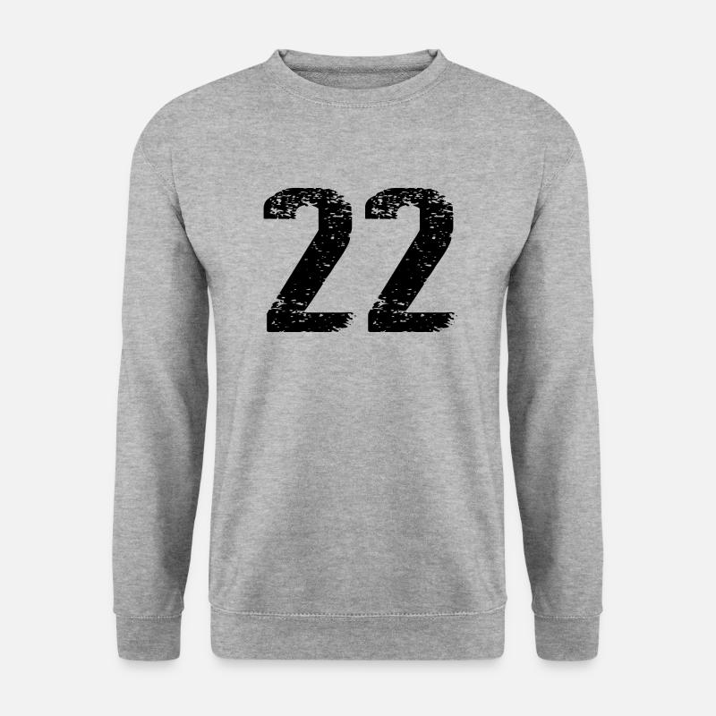 22 Zahl Trikot - Unisex Pullover - Weißgrau meliert