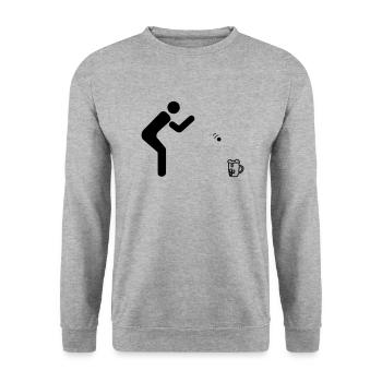 Beerpong #1 - Unisex Pullover - Weißgrau meliert - Vorne - Alina (178cm) & Michal (187cm)