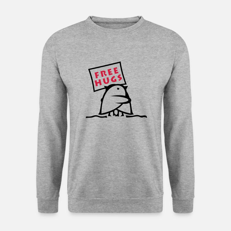 TWEETLERCOOLS - FREE HUGS - Unisex Pullover - Weißgrau meliert