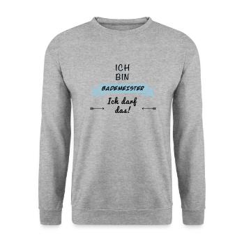 bademeister tshirt - Unisex Pullover - Weißgrau meliert - Vorne - Alina (178cm) & Michal (187cm)