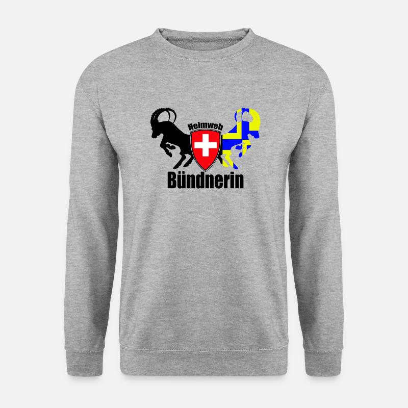 heimweh bündnerin - Unisex Pullover - Weißgrau meliert