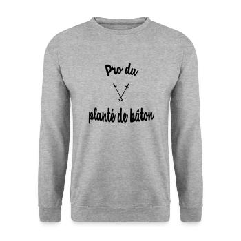 pro stick plant - Unisex Sweatshirt - salt & pepper - Front - Alina (178cm) & Michal (187cm)