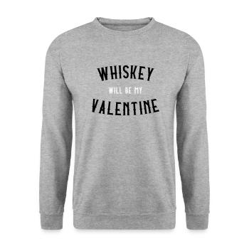 Whiskey Will Be My Valentine - Unisex Sweatshirt - salt & pepper - Front - Alina (178cm) & Michal (187cm)