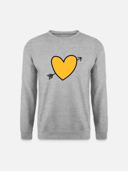 Heart - Unisex Pullover - Weißgrau meliert