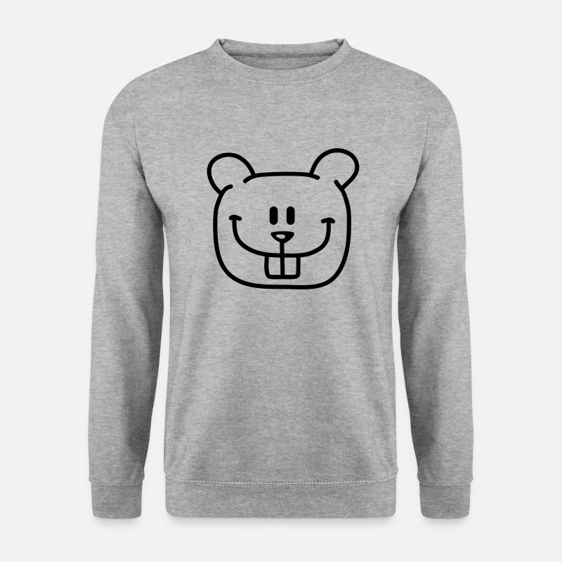 Beaver Face - Unisex Pullover - Weißgrau meliert