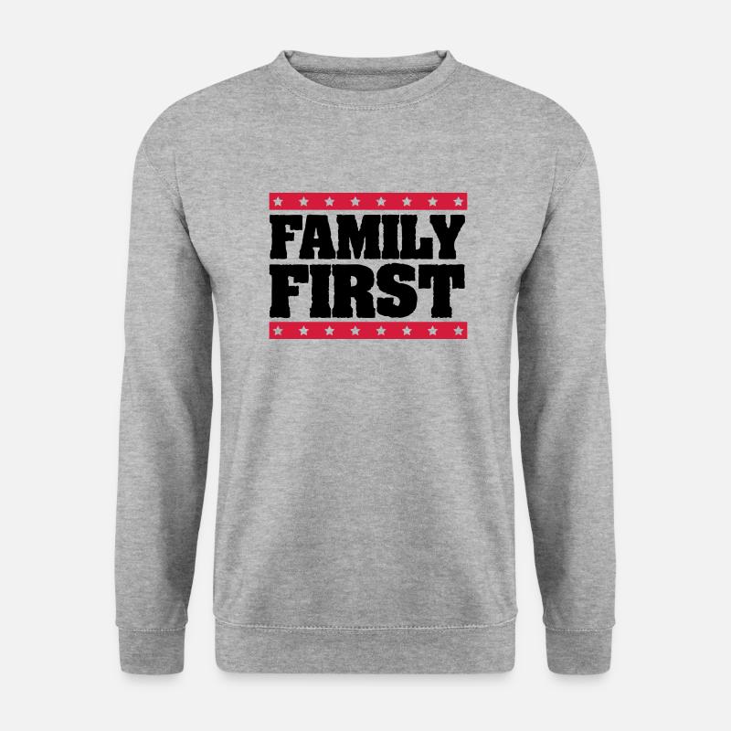family_first_by2 - Unisex Pullover - Weißgrau meliert