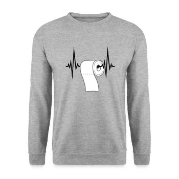 puls herzschlag frequenz toiletten papier klopapie - Unisex Pullover - Weißgrau meliert - Vorne - Alina (178cm) & Michal (187cm)
