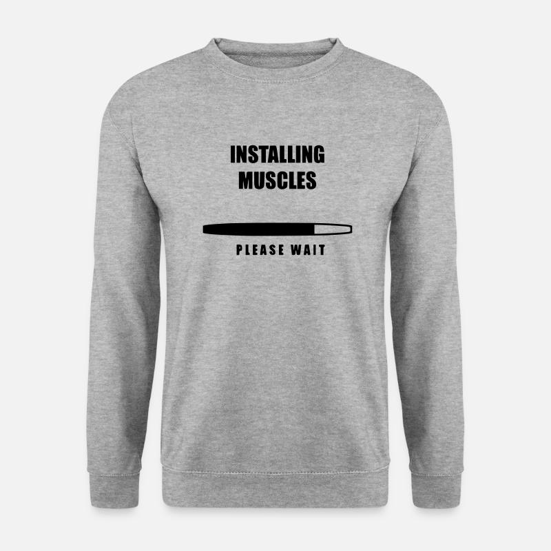 Fitnessstudio Gym Training Bodybuilding - Unisex Pullover - Weißgrau meliert