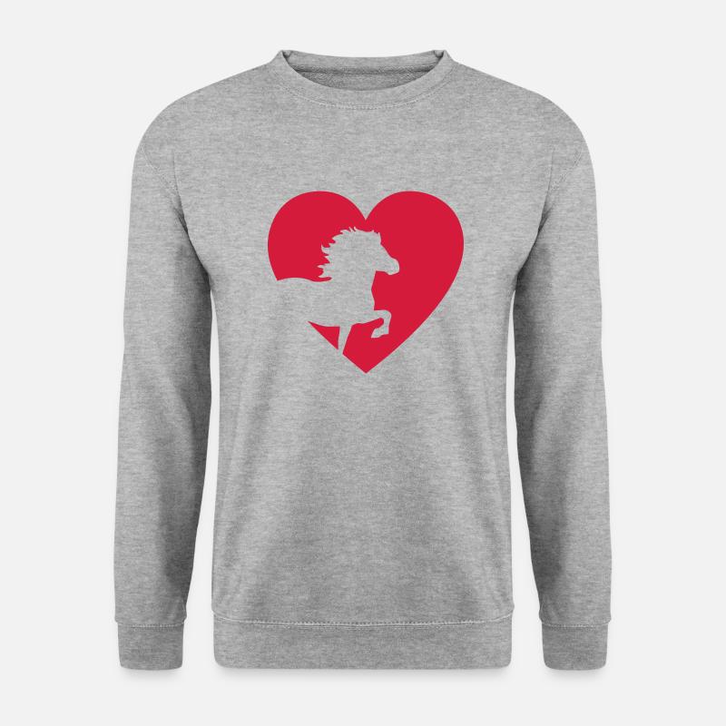 Islandpferd - Unisex Pullover - Weißgrau meliert