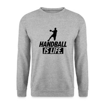 Handball - Unisex Pullover - Weißgrau meliert - Vorne - Alina (178cm) & Michal (187cm)