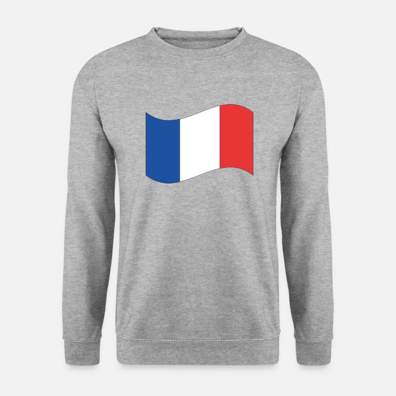 Flagge Frankreich Geschenk - Unisex Pullover - Weißgrau meliert