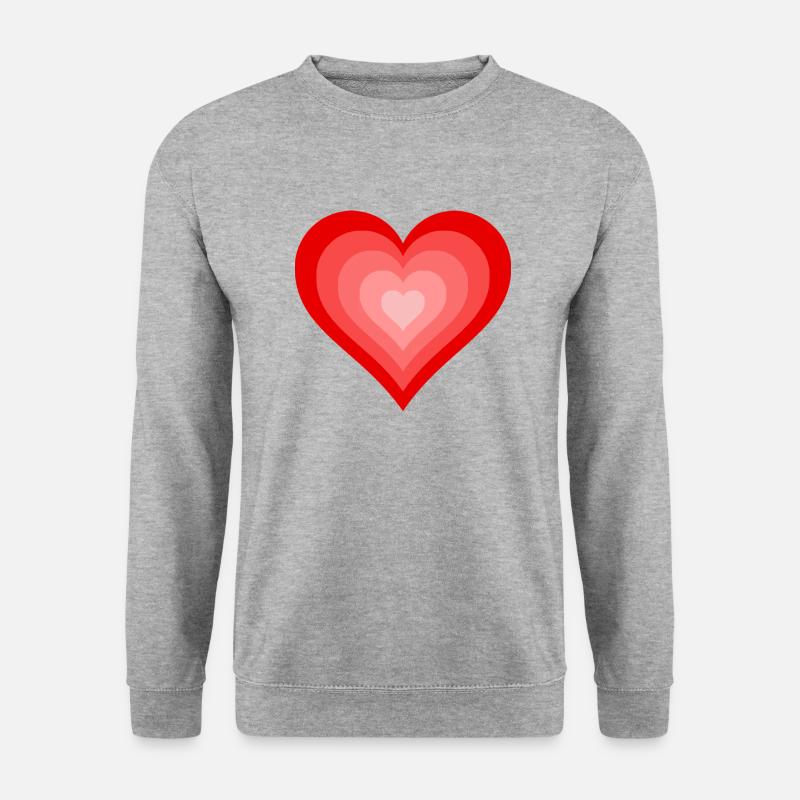Herz in Herz - Unisex Pullover - Weißgrau meliert
