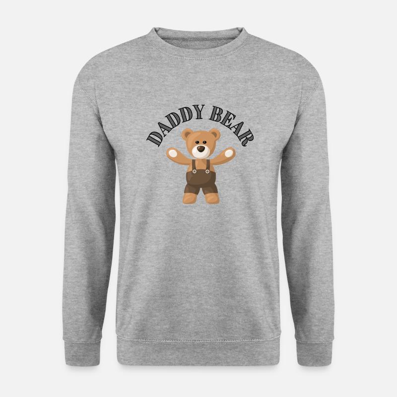 Daddy Bär Arbeiter Teddybär - Unisex Pullover - Weißgrau meliert