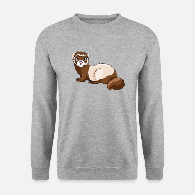 Frettchen - Unisex Pullover - Weißgrau meliert