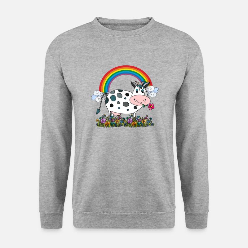 Kuh - Unisex Pullover - Weißgrau meliert