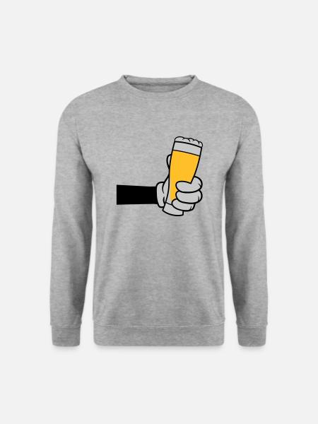 Toast beer glass Comic Hand - Unisex Sweatshirt - salt & pepper