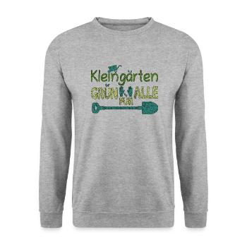 Kleingärten Grün für alle grunge 1 - Unisex Pullover - Weißgrau meliert - Vorne - Alina (178cm) & Michal (187cm)