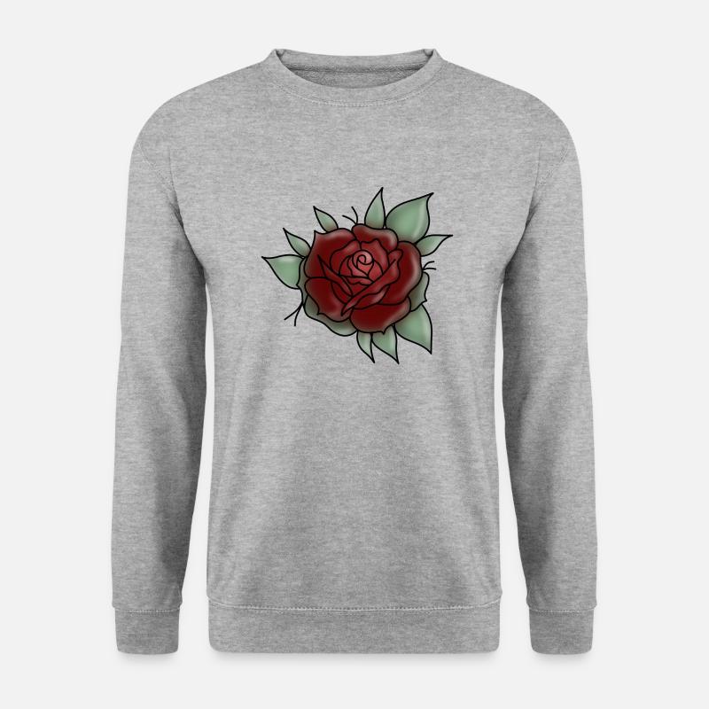 Rose - Unisex Pullover - Weißgrau meliert