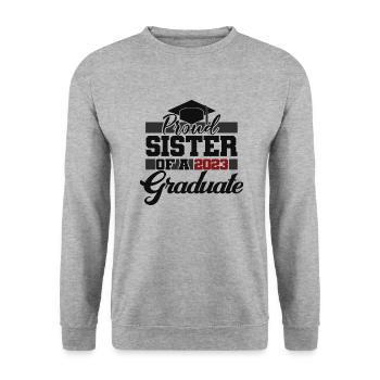 Proud Sister Of A 2023 Graduate Graduation Gift - Unisex Sweatshirt - salt & pepper - Front - Alina (178cm) & Michal (187cm)