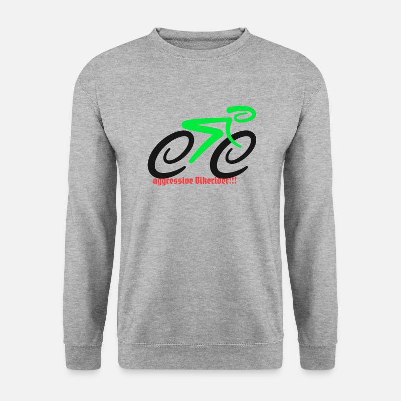 aggressiver Fahradfahrer! - Unisex Pullover - Weißgrau meliert