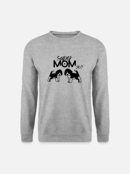 Momy beagle - Unisex Sweatshirt - salt & pepper