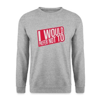 I prefer not to - Unisex Sweatshirt - salt & pepper - Front - Alina (178cm) & Michal (187cm)
