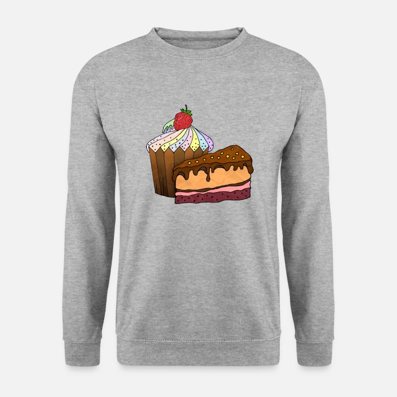 Kuchen - Unisex Pullover - Weißgrau meliert