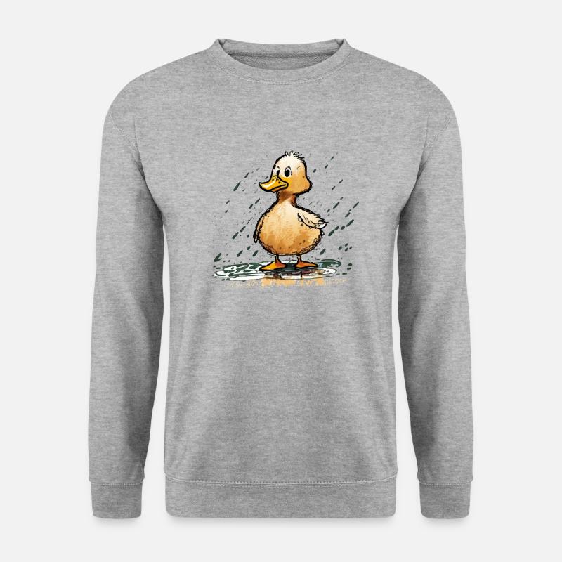 Gauner die Ente - Unisex Pullover - Weißgrau meliert