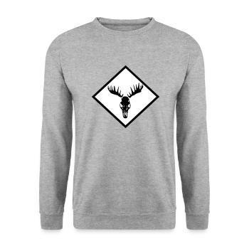 Crâne d’orignal - Sweat-shirt Unisexe - gris chiné - Devant - Alina (178cm) & Michal (187cm)