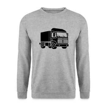 LKW - Unisex Pullover - Weißgrau meliert - Vorne - Alina (178cm) & Michal (187cm)