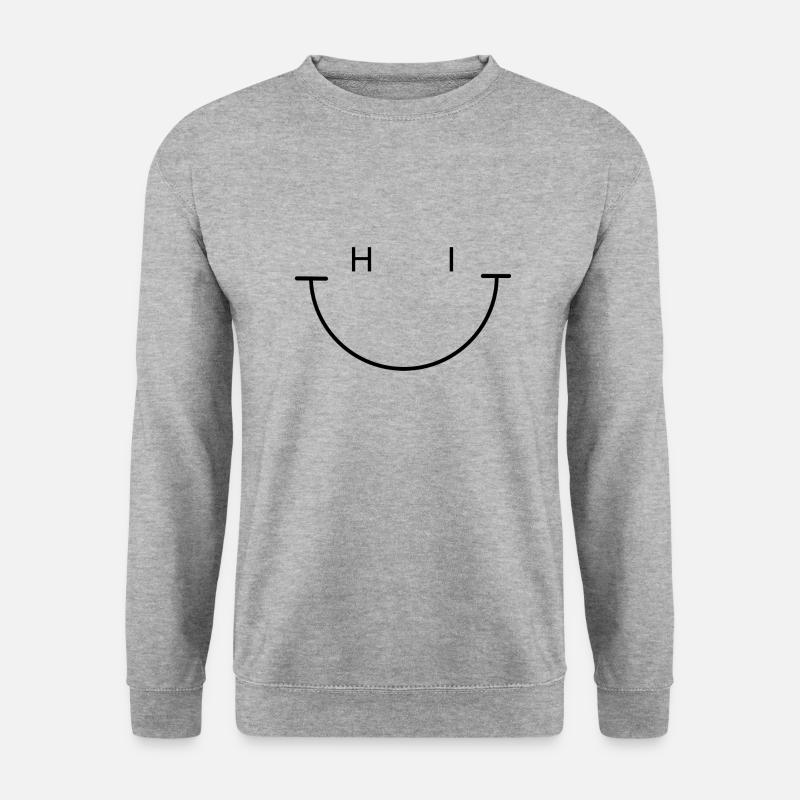 HI Smile - Unisex Pullover - Weißgrau meliert