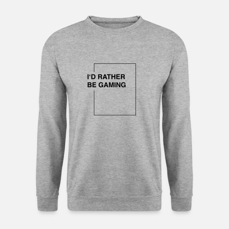 I'd rather be gaming - Unisex Pullover - Weißgrau meliert