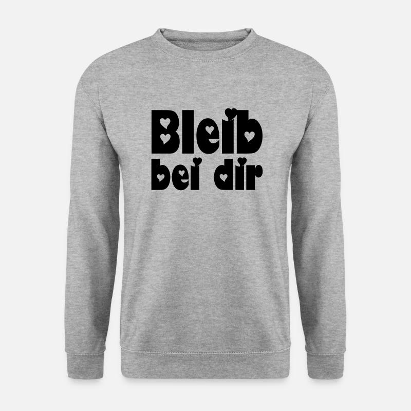 bleib bei dir - Unisex Pullover - Weißgrau meliert