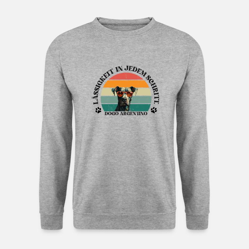 Dogo Argentino Retro Style - Unisex Pullover - Weißgrau meliert