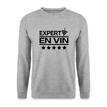 Expert en Vin - Sweat-shirt Unisexe - gris chiné - Devant - Alina (178cm) & Michal (187cm)