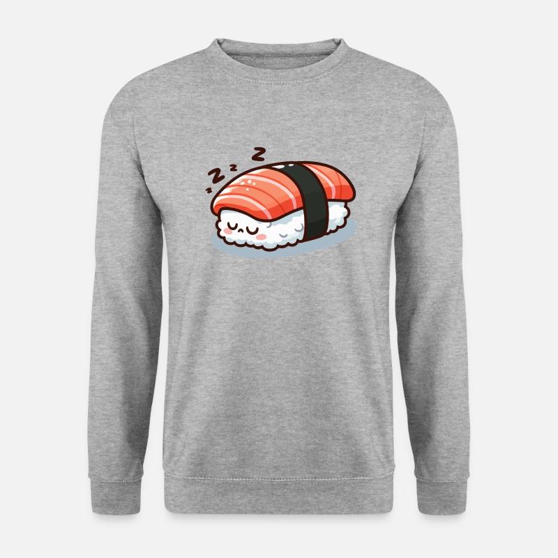 Schlafender Sushi - Unisex Pullover - Weißgrau meliert