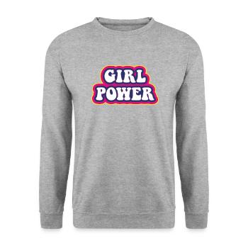 Girl Power - Unisex Sweatshirt - salt & pepper - Front - Alina (178cm) & Michal (187cm)