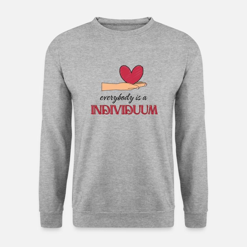 Everybody is a individuum - Unisex Pullover - Weißgrau meliert