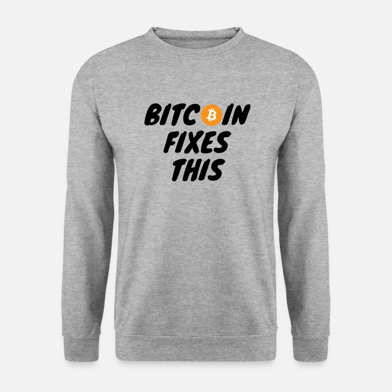 Crypto Bitcoin Fixes This - Unisex Sweatshirt - salt & pepper