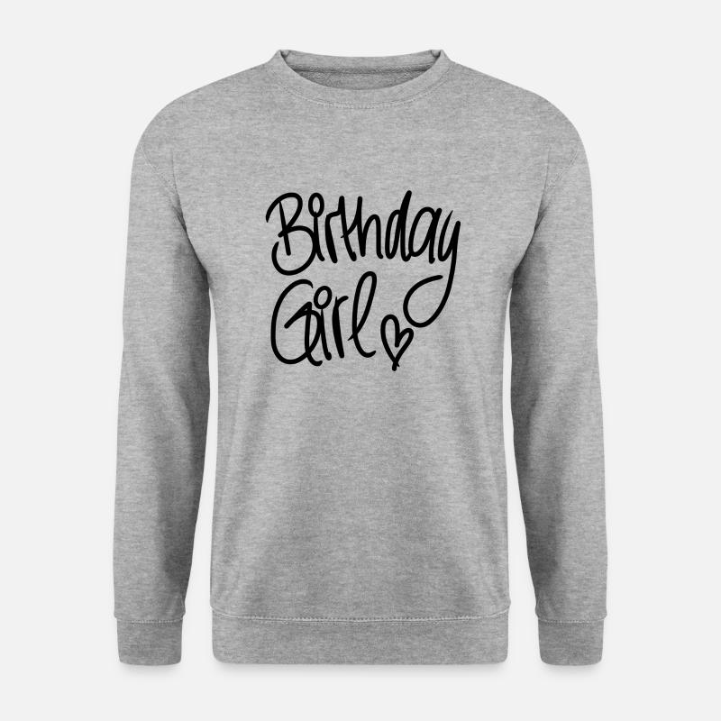 Geburtstag Birthday Girl - Unisex Pullover - Weißgrau meliert