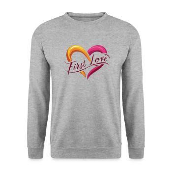 FIRST LOVE - Unisex Sweatshirt - salt & pepper - Front - Alina (178cm) & Michal (187cm)